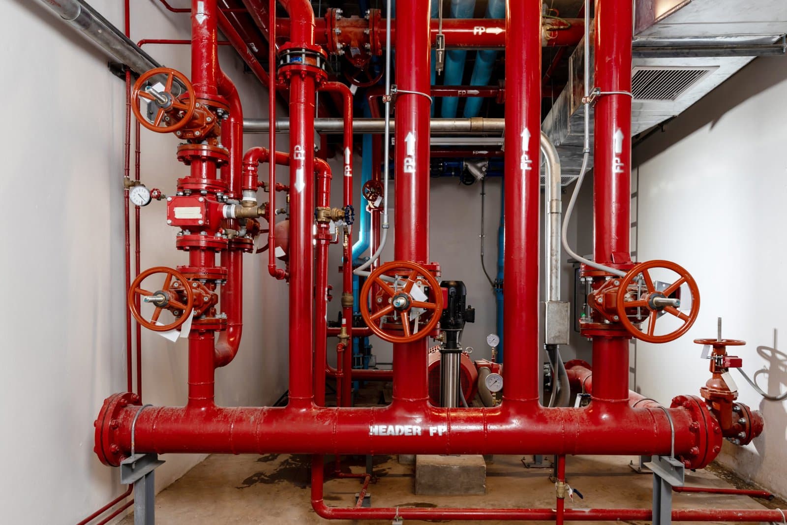 Fire suppression sprinkler system pipework installation